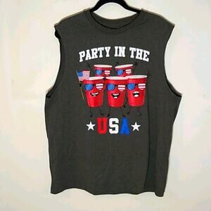Faded Glory Men's Large Party in the USA Sleeveless tank.  Summer,Party, 4th